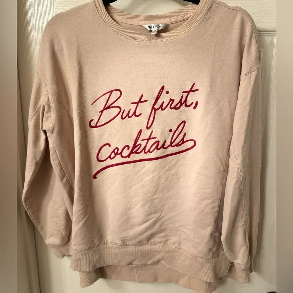 WILDFOX “But First Coctails” sweatshirt size M - Picture 3 of 6